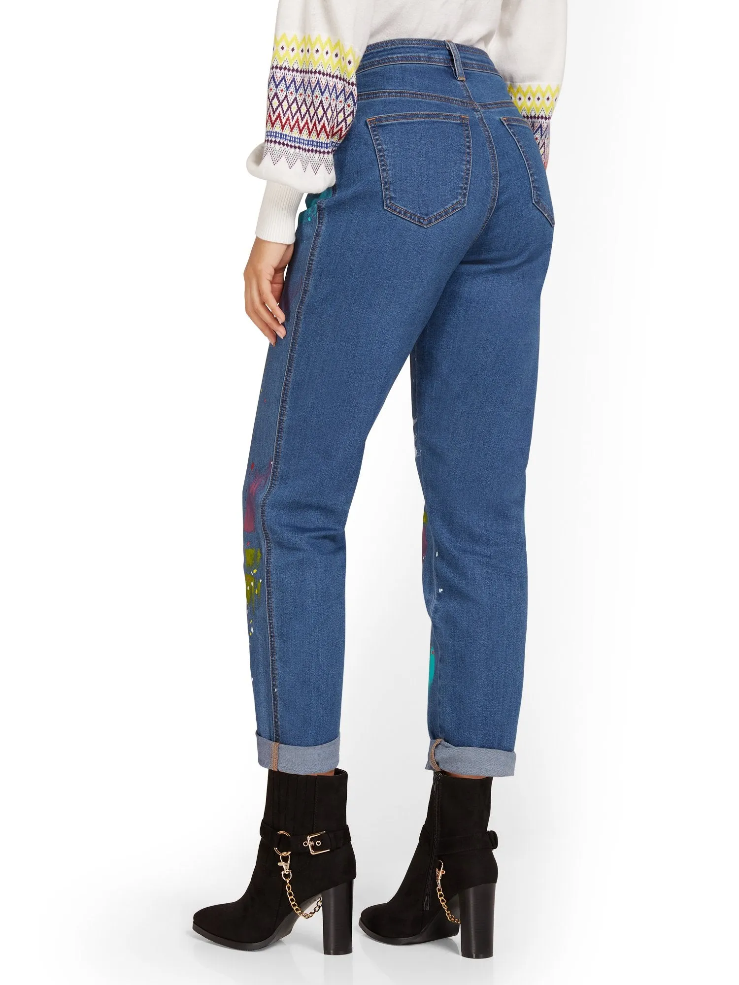 Paint Splatter Boyfriend Jeans