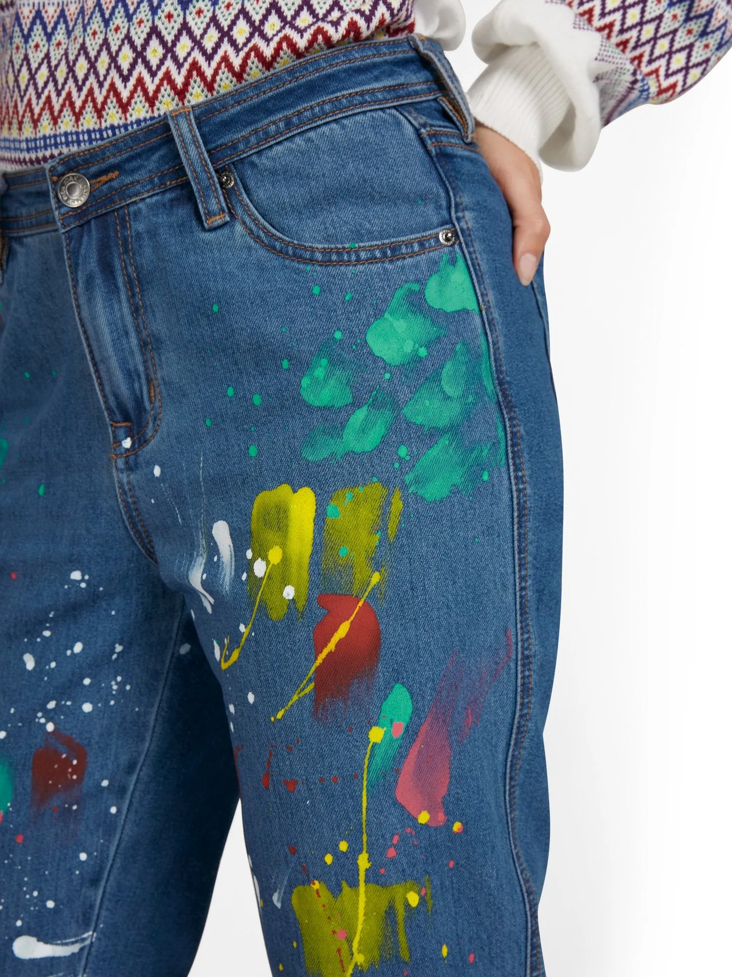 Paint Splatter Boyfriend Jeans