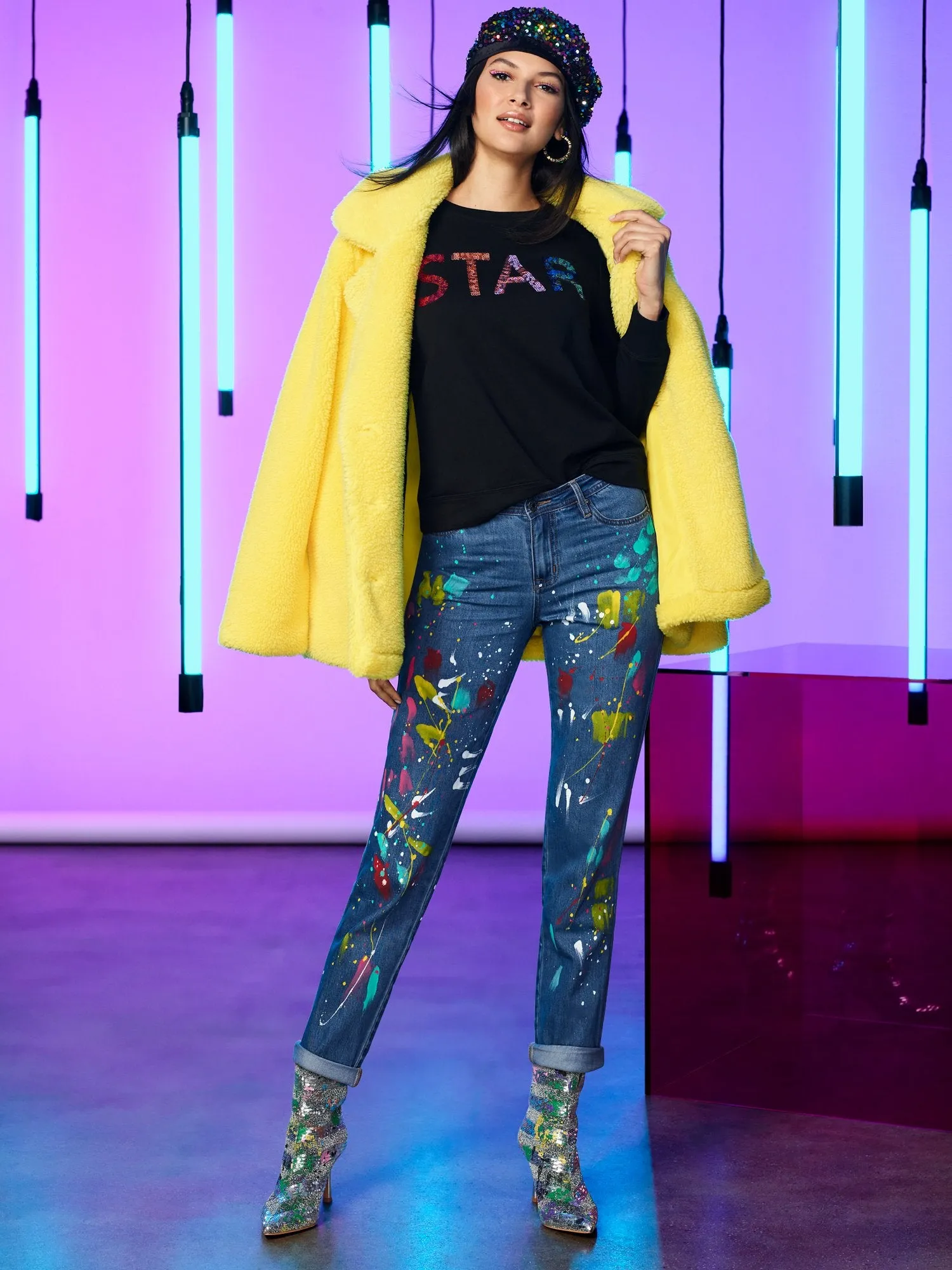 Paint Splatter Boyfriend Jeans