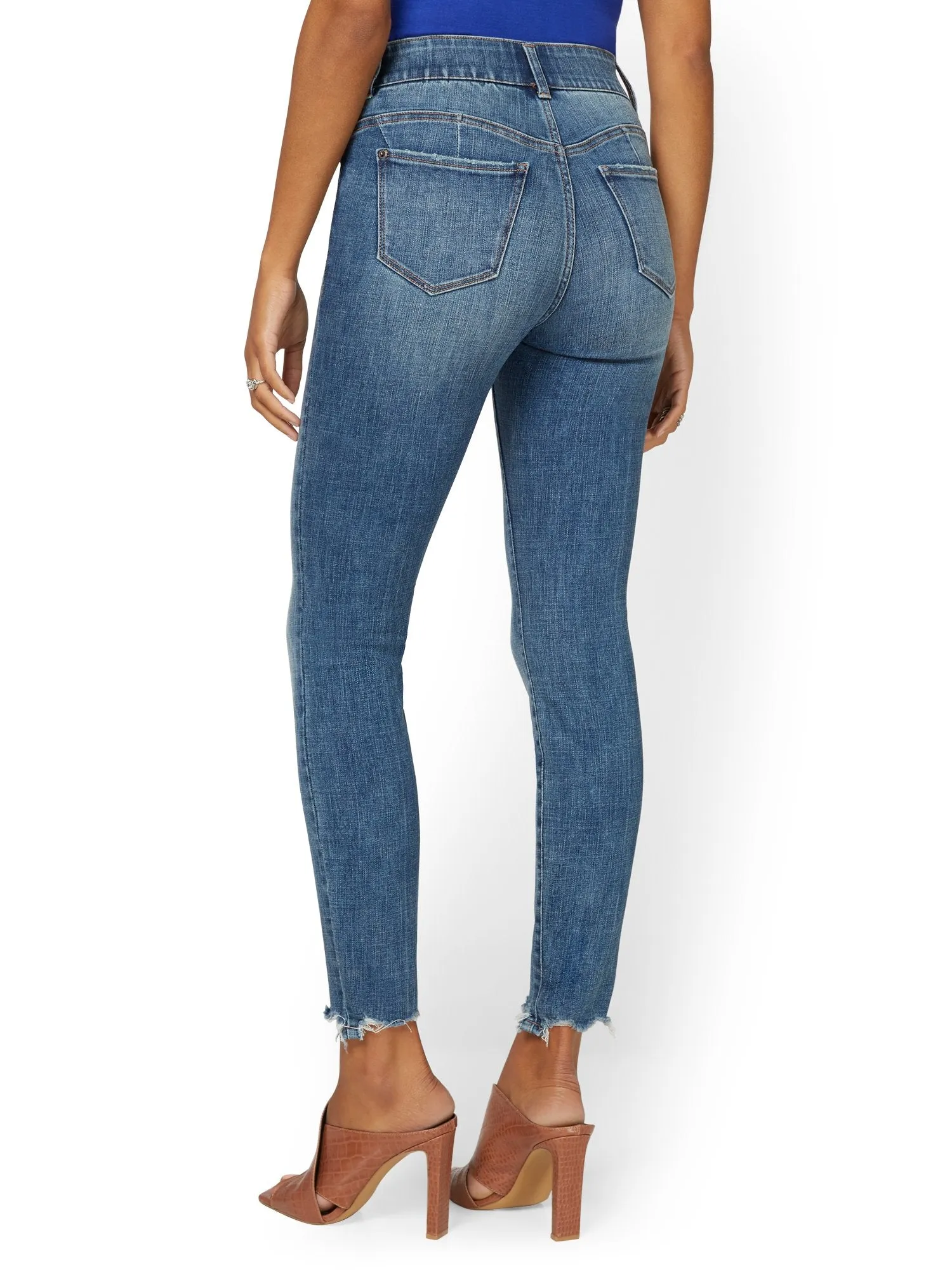 Petite Mya Curvy High-Waisted Super-Skinny Jeans - Medium Wash