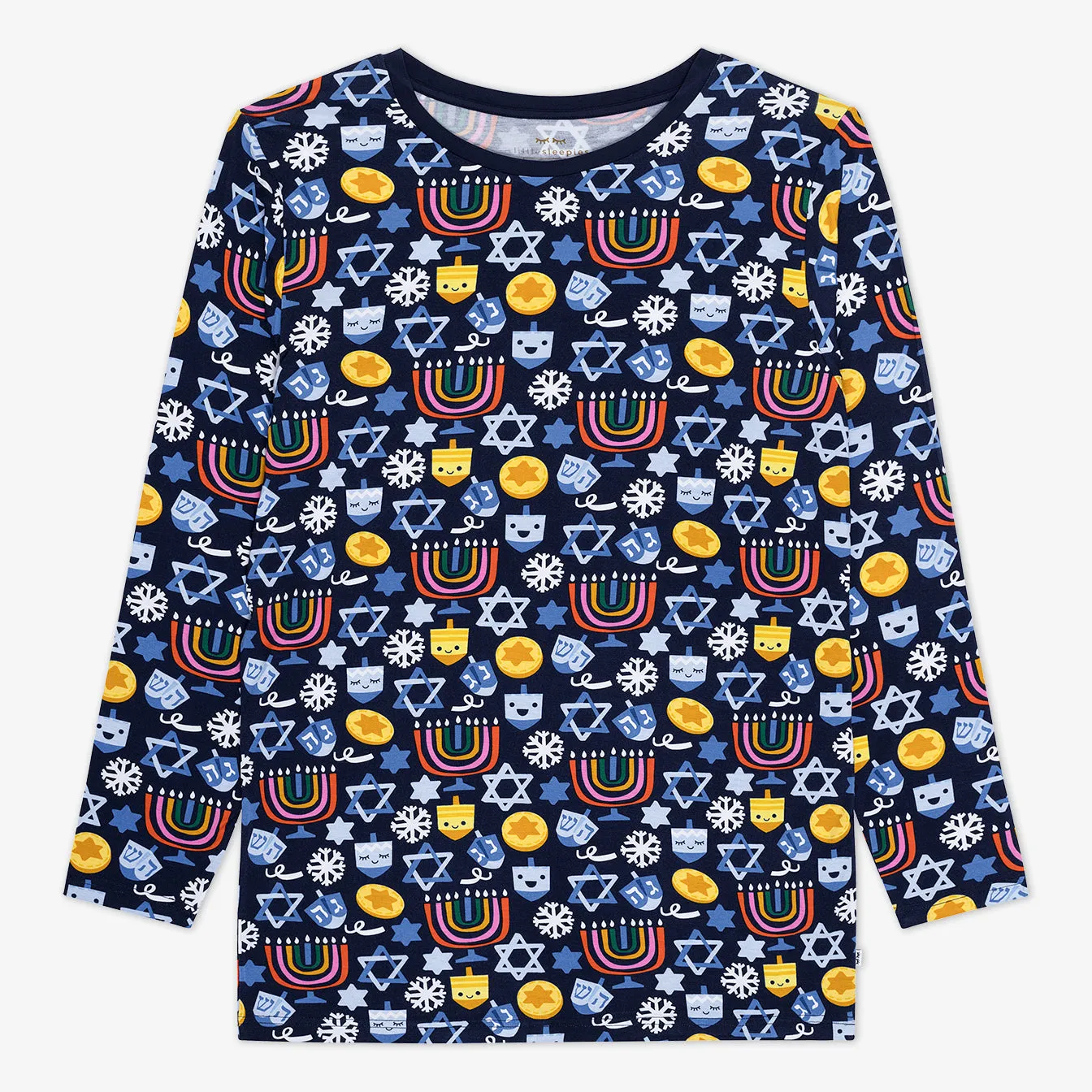 Playful Dreidels Men's Long Sleeve Pajama Top
