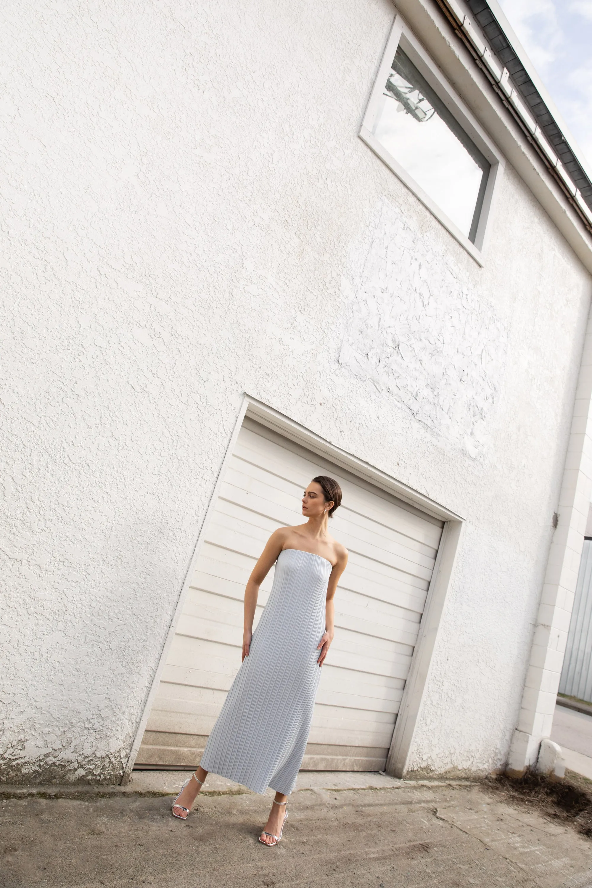 PLEATED TUBE DRESS
