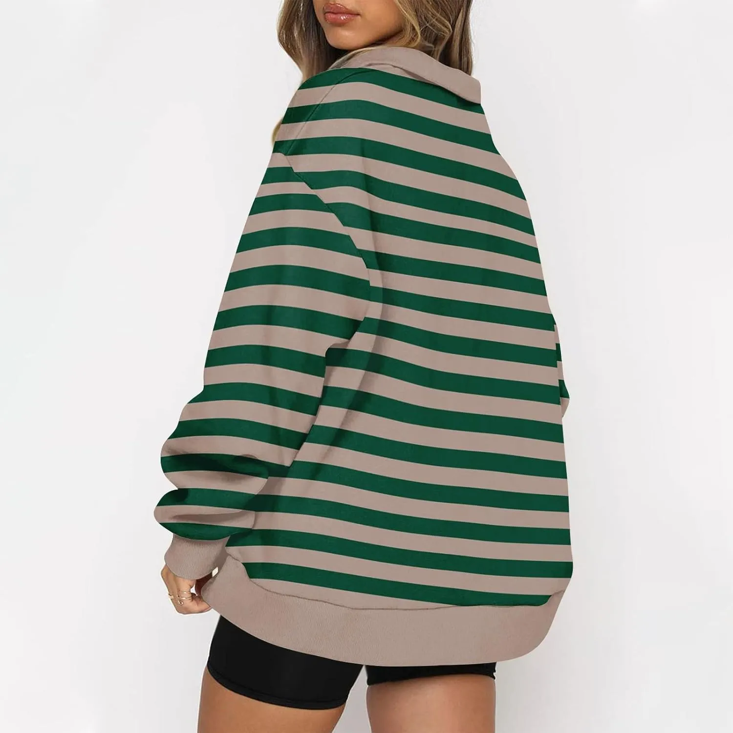 Quarter Zip Pullover Women Oversizds Trendy Sweatshirts Fall Outfits 2024 Fitted Comfy Vintage Pullover Sweatshirts