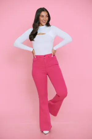 Raspberry Sorbet Flare Denim