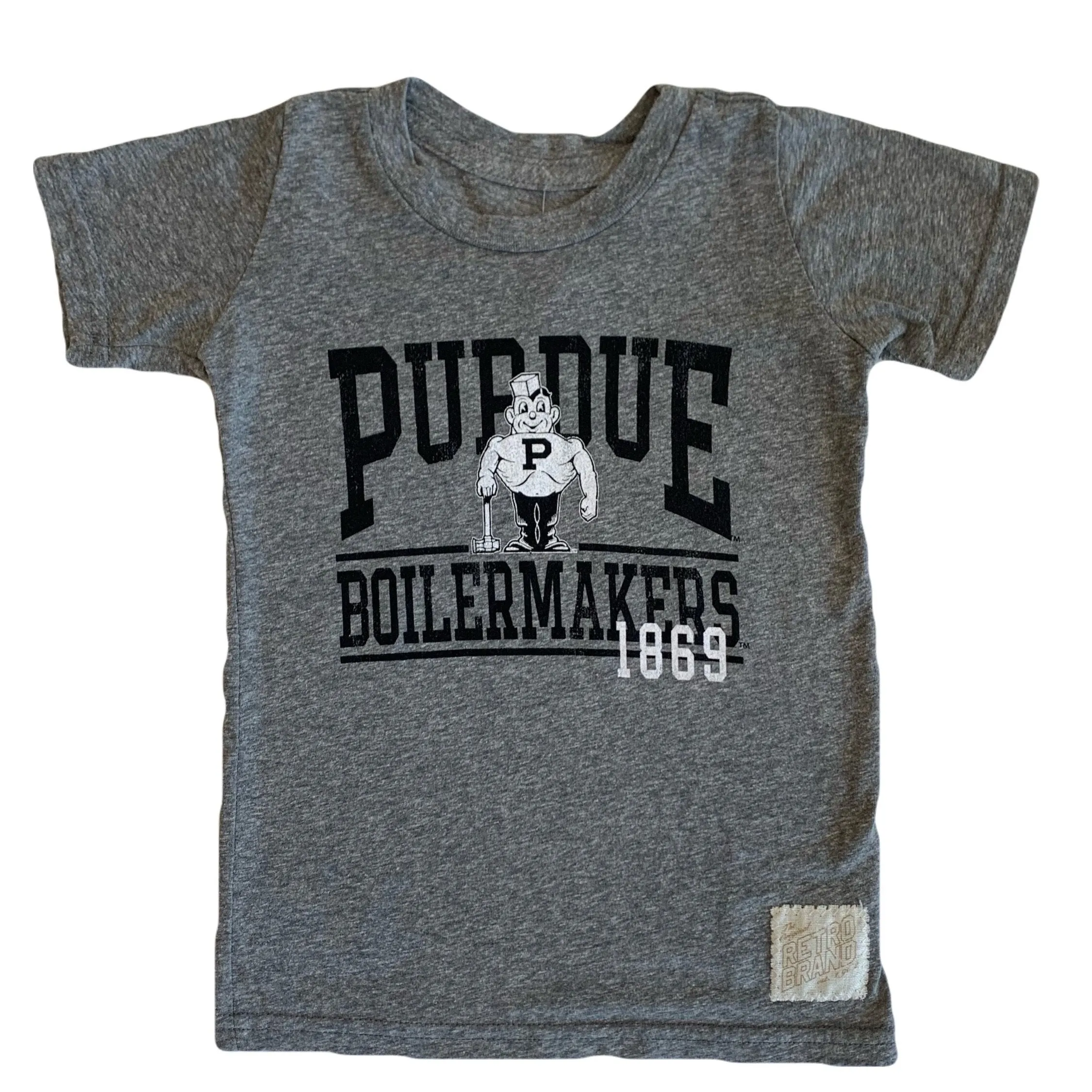 Retro Brand - Purdue Boilermakers SLIM Tee in Heather Grey