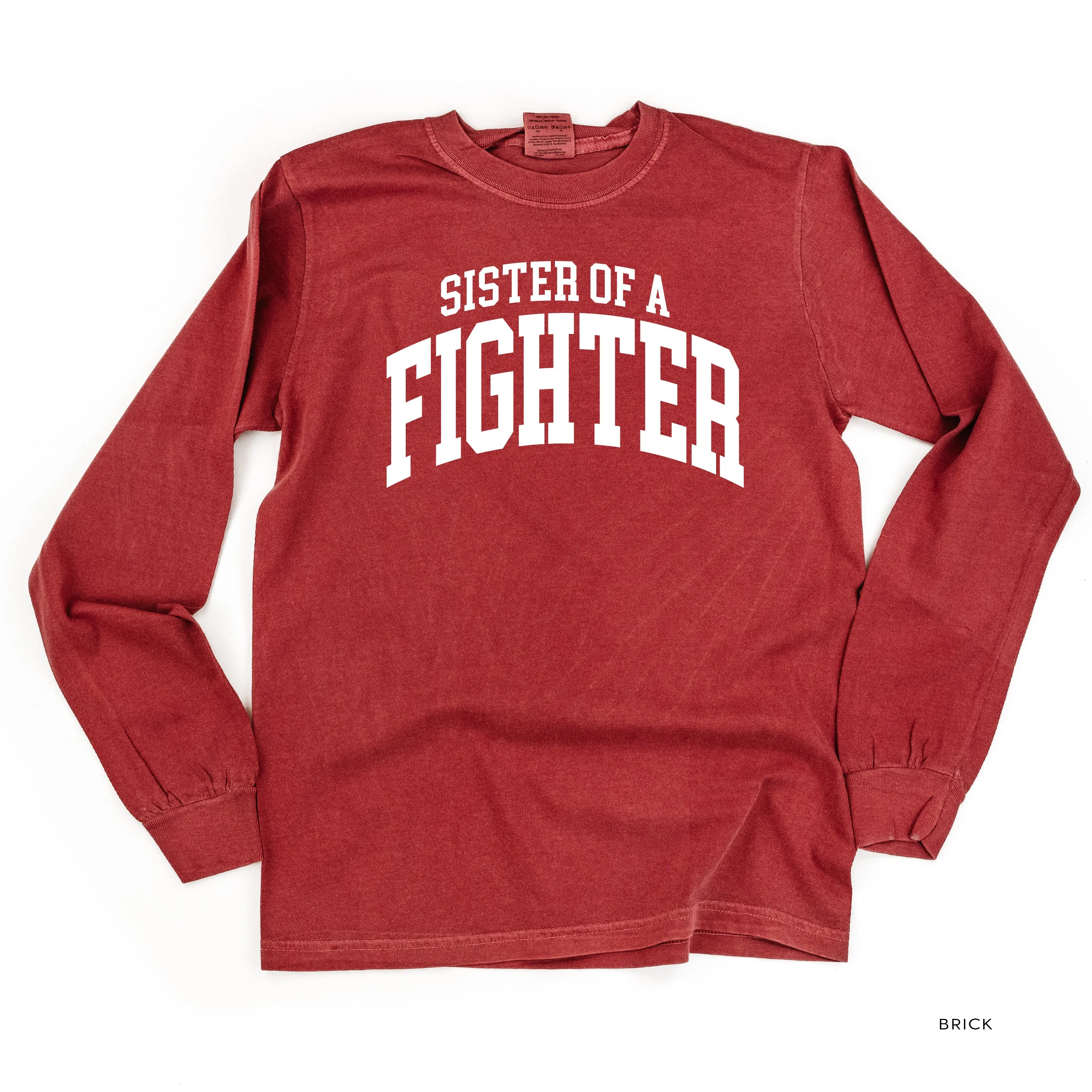 Sister of a Fighter - Varsity - LONG SLEEVE COMFORT COLORS TEE