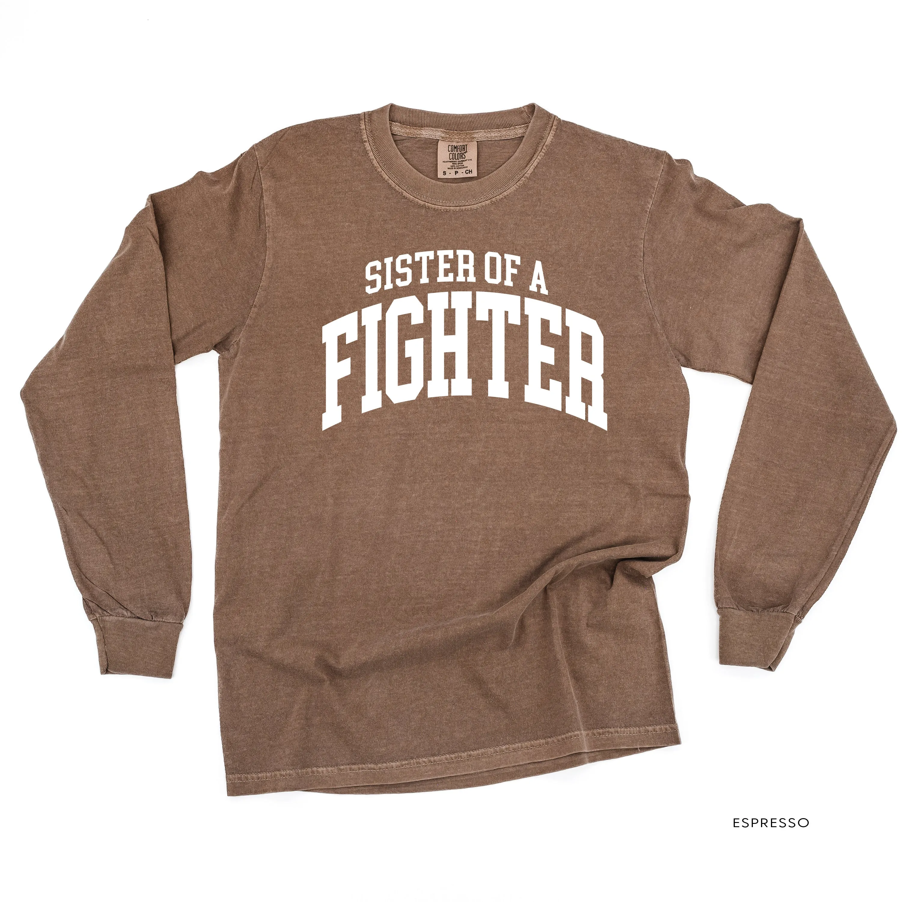 Sister of a Fighter - Varsity - LONG SLEEVE COMFORT COLORS TEE