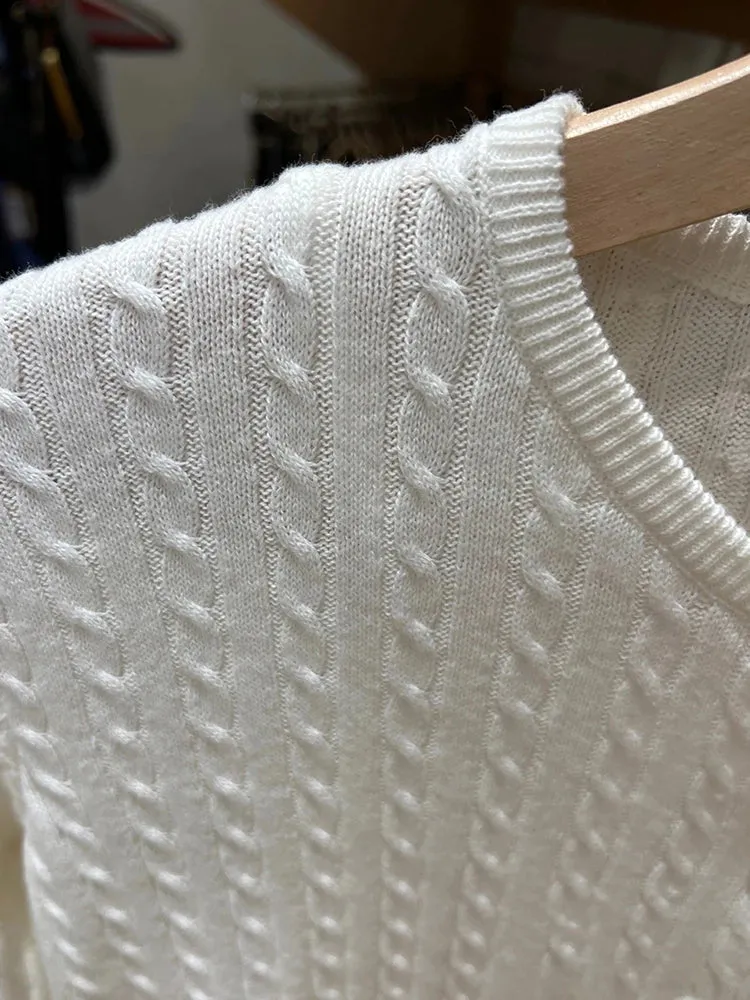 TAVIMART  -  Twisted Knitted Cardigan Sweaters Women Autumn Winter Solid Round Neck Long Sleeve Sweater Y2k Clothes Vintage Sweet Tops Female