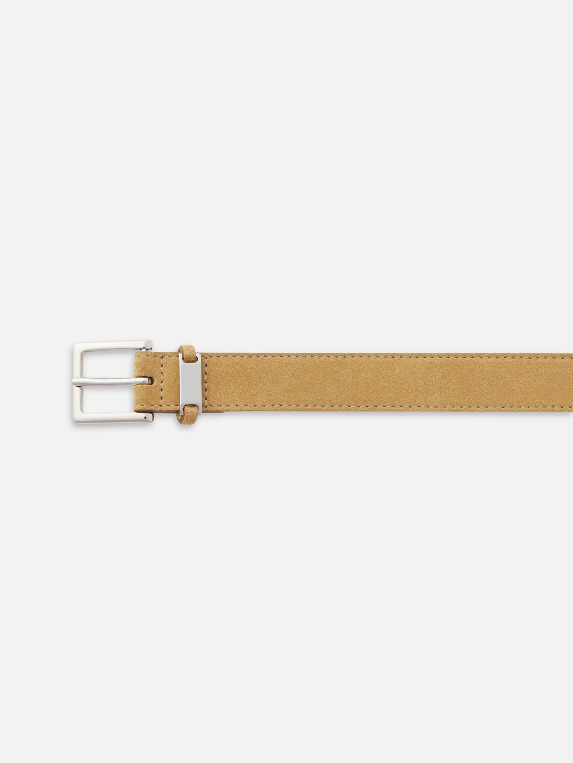 The Suede Square Buckle Belt -- Light Camel