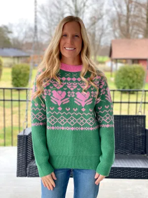 Vintage Green Knit Sweater