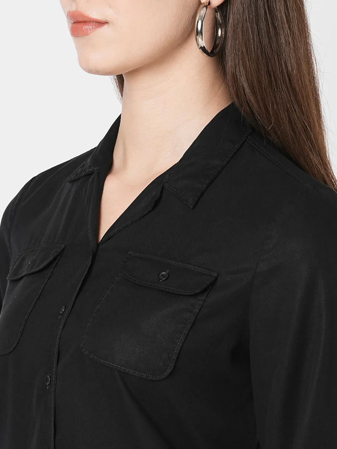 Women Solid Slim Fit Casual Shirt