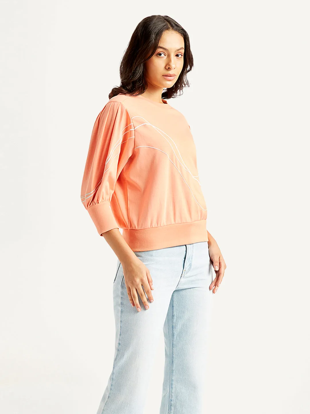 Women's Abstract Crew Neck Top