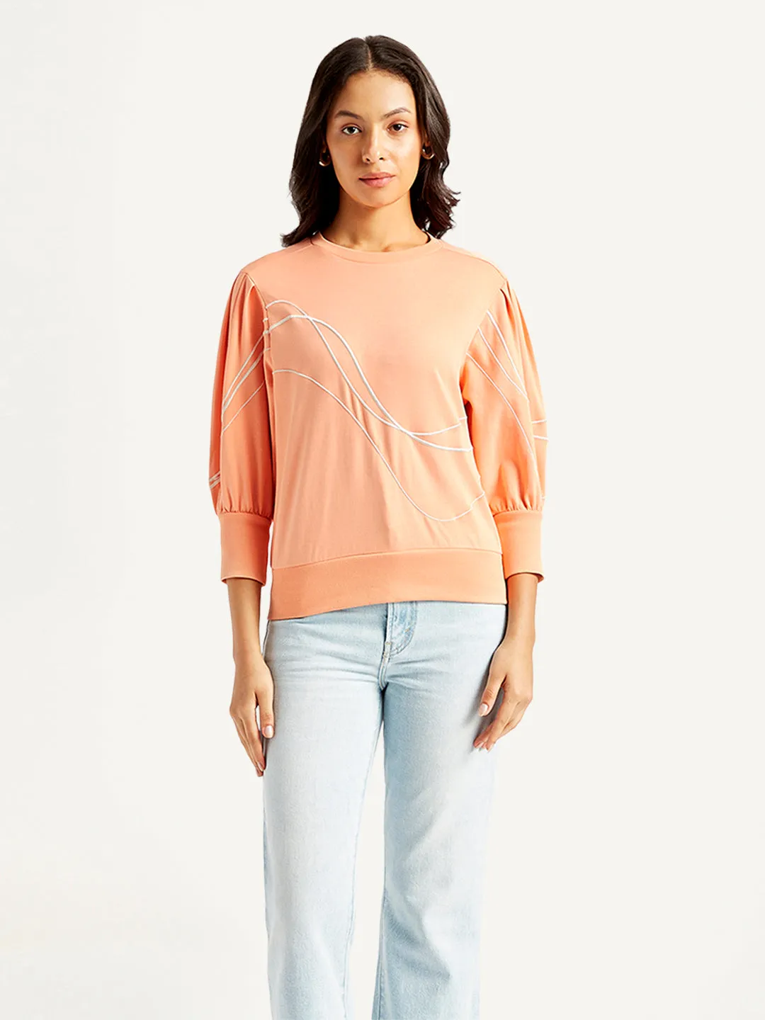 Women's Abstract Crew Neck Top