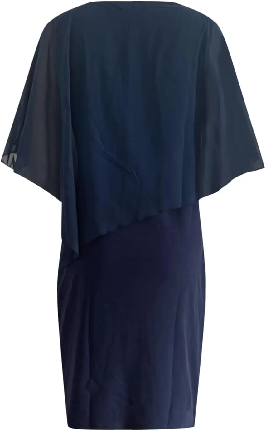 Women's Casual Plus Size Bodycon Dress Sexy V Neck Chiffon Dress Diamond Shawl Dress Cocktail Party Evening Gown